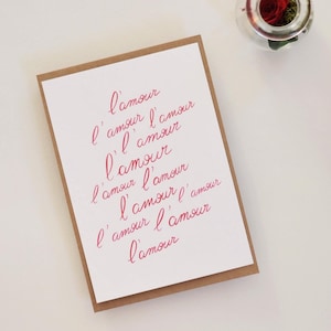 Cartes Postales - set de 3 impressions St Valentin, lot de messages illustrés A6 • Les mots d'amour