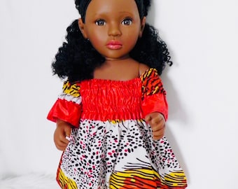 ALAAM African Doll - Muñeca de vestir de 43 cm con vestidos de colores - Hecha a mano - Varios acabados
