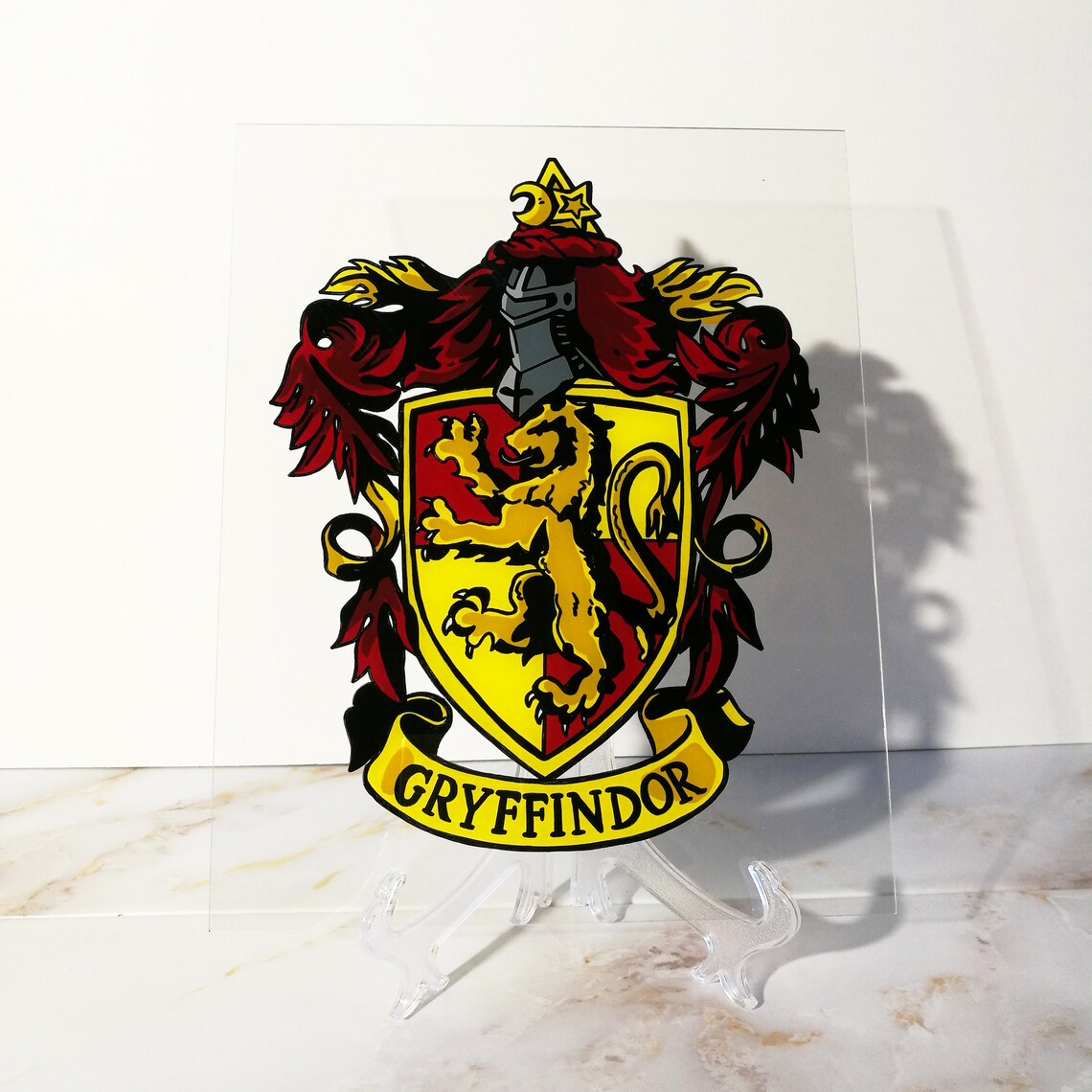 Gryffindor Painting Coat of Arms on Glass | Etsy
