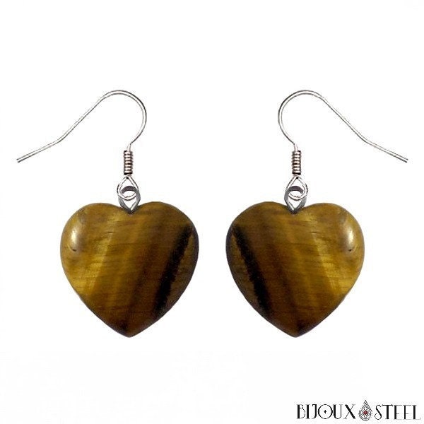 Dangling tiger eye stone earrings