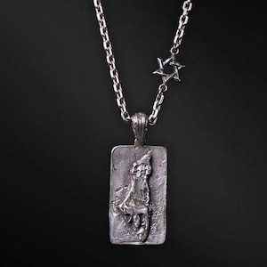 Israel Map Heiliges Land Handgefertigte Sterling Silber 925 mit Hebräisch Gestempelt ""Chai" חי Leben Halskette Handgemacht in Israel Jejuda Geschenkidee."