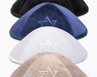 Velvet Kippa Magen David para boda barmitsvah