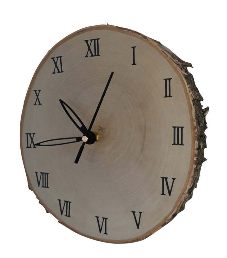 Wall clock wood / tree clock / wood clock tree disc of birch Etsy