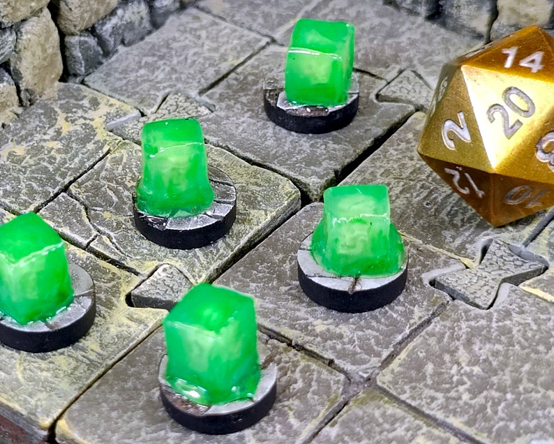 Gelatinous Ice Cube Tiny Size Dungeons & Dragons Miniature Model handmade roleplaying game dnd mini 1/2 inch round monster enemy or familiar image 4