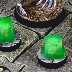Gelatinous Ice Cube Tiny Size Dungeons & Dragons Miniature Model handmade roleplaying game dnd mini 1/2 inch round monster enemy or familiar image 3