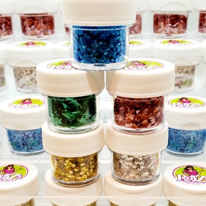 Edible Glitter Shapes Bulk Pack: Metallic Shimmer Stars, Hearts, Trees and Squares