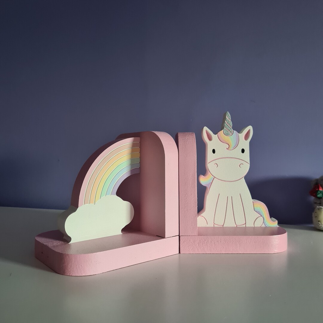 Rainbow Bookends for Kids Unicorn Bookends Baby Girl Etsy UK