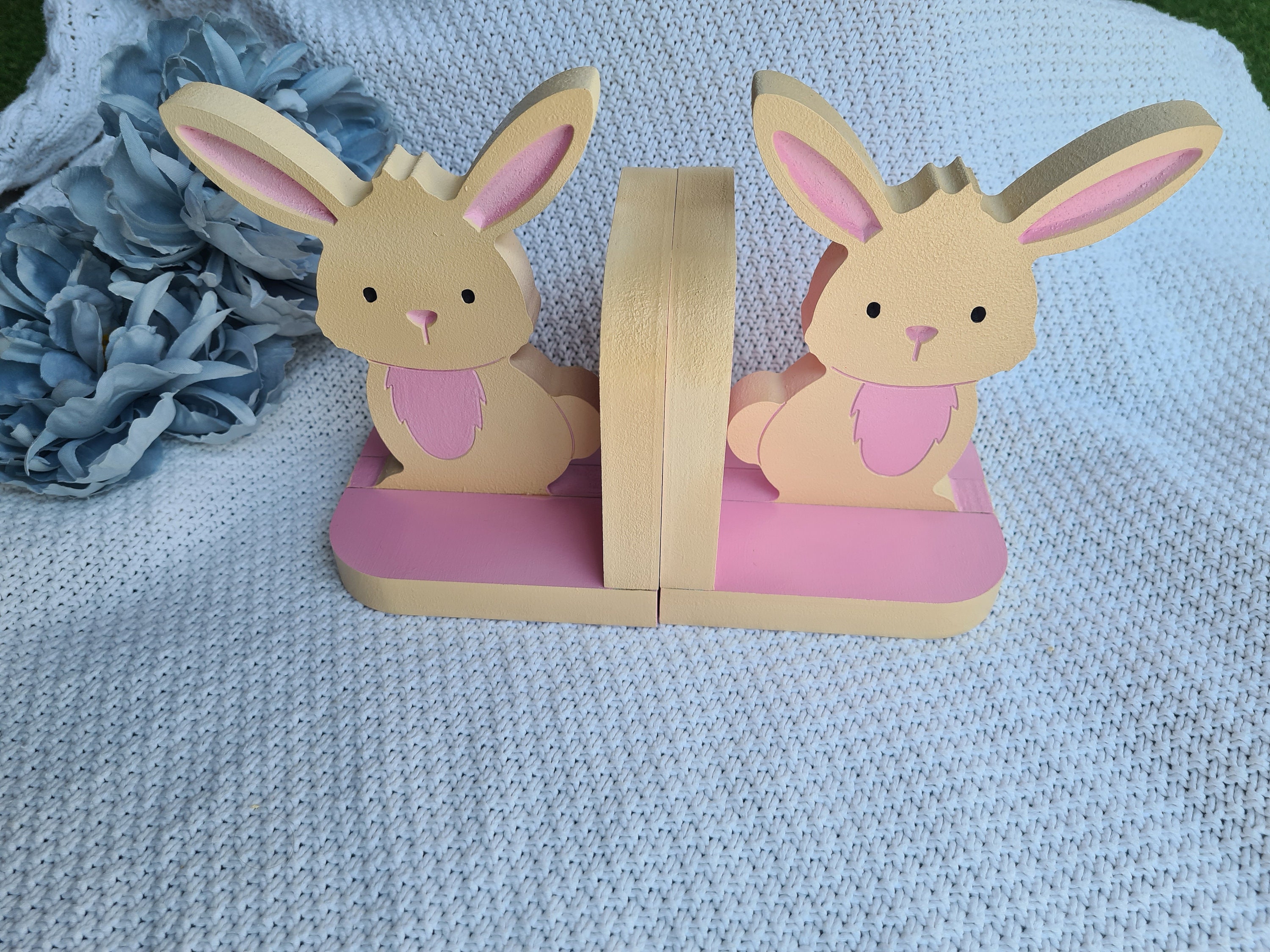 Bunny Rabbit Bookends Woodland Nursery Bookends Neutral Etsy UK