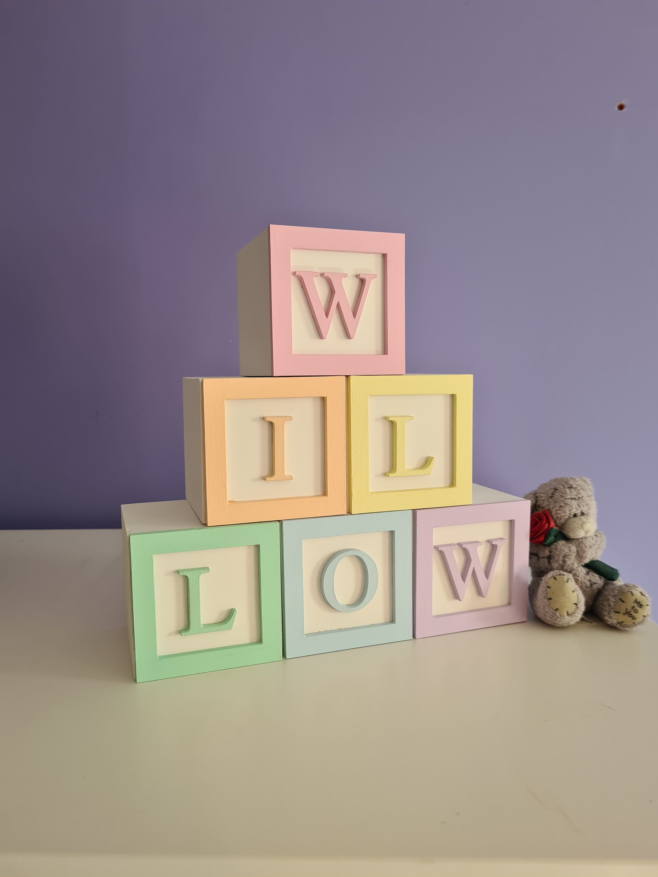 Wooden Alphabet Blocks Pastel