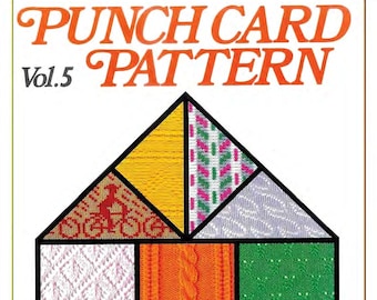 Vintage punchcard patterns,knitting machines,ebook pattern