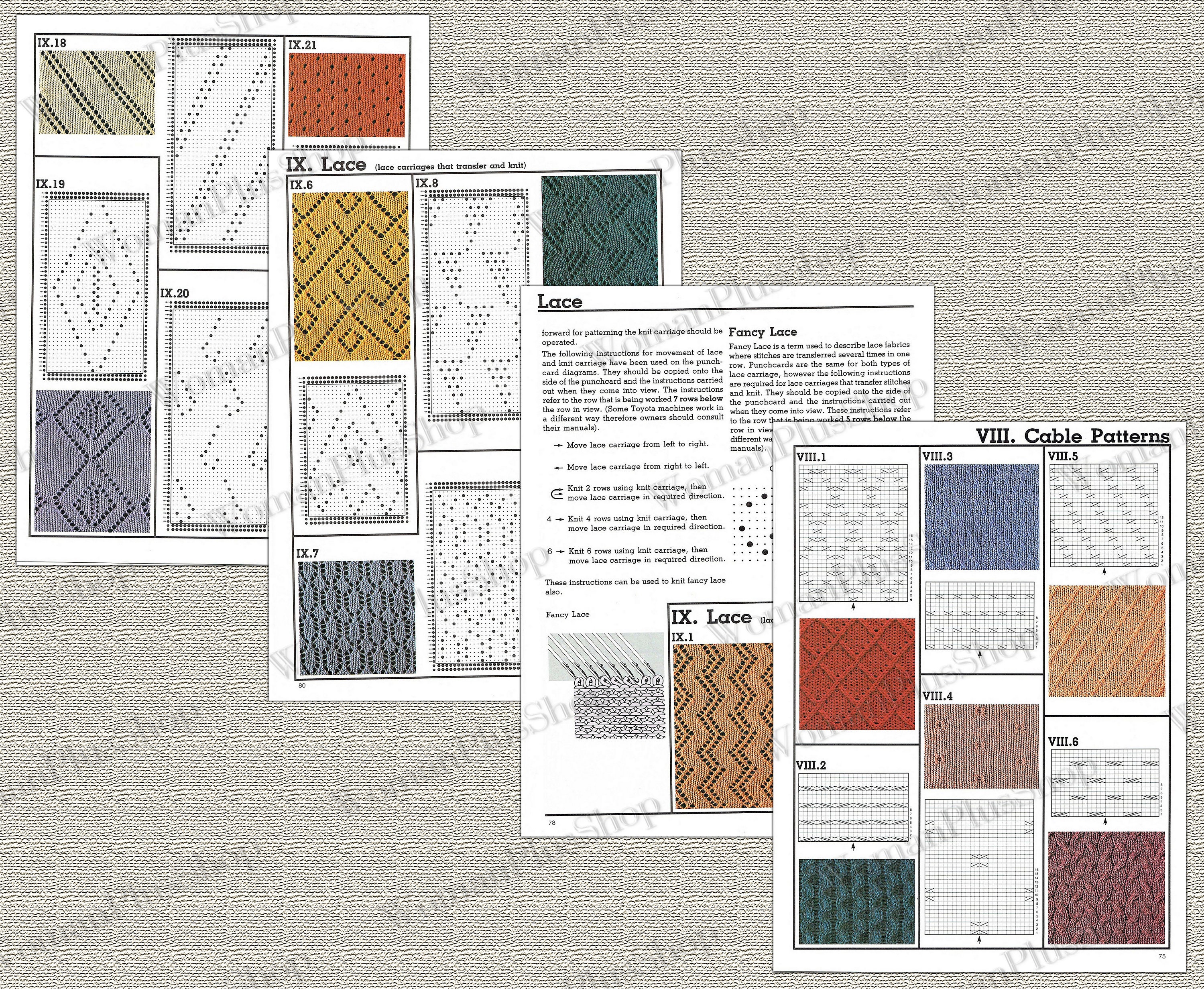 Machines Knitting Stitches Patterns,punch Cards 24,pdf,digital - Etsy