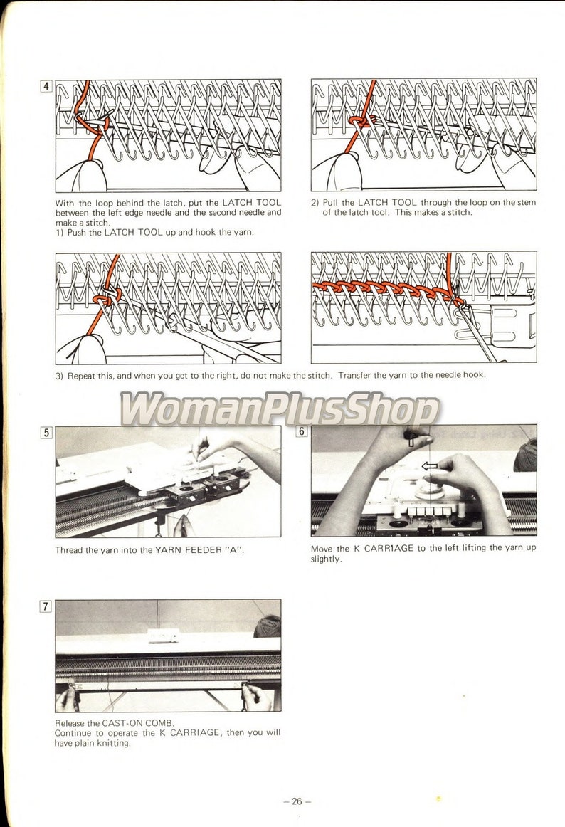Brother Knitting Machines Instruction Manual KH860, Pattern Ebook Pdf Etsy