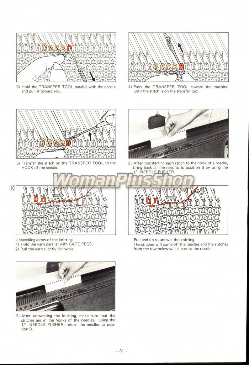 Brother Knitting Machines Instruction Manual KH860, Pattern Ebook Pdf Etsy