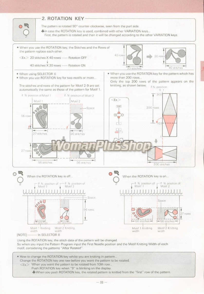 Brother Knitting Machines Instruction Manual Kh965/965i, Pattern Ebook Pdf Etsy