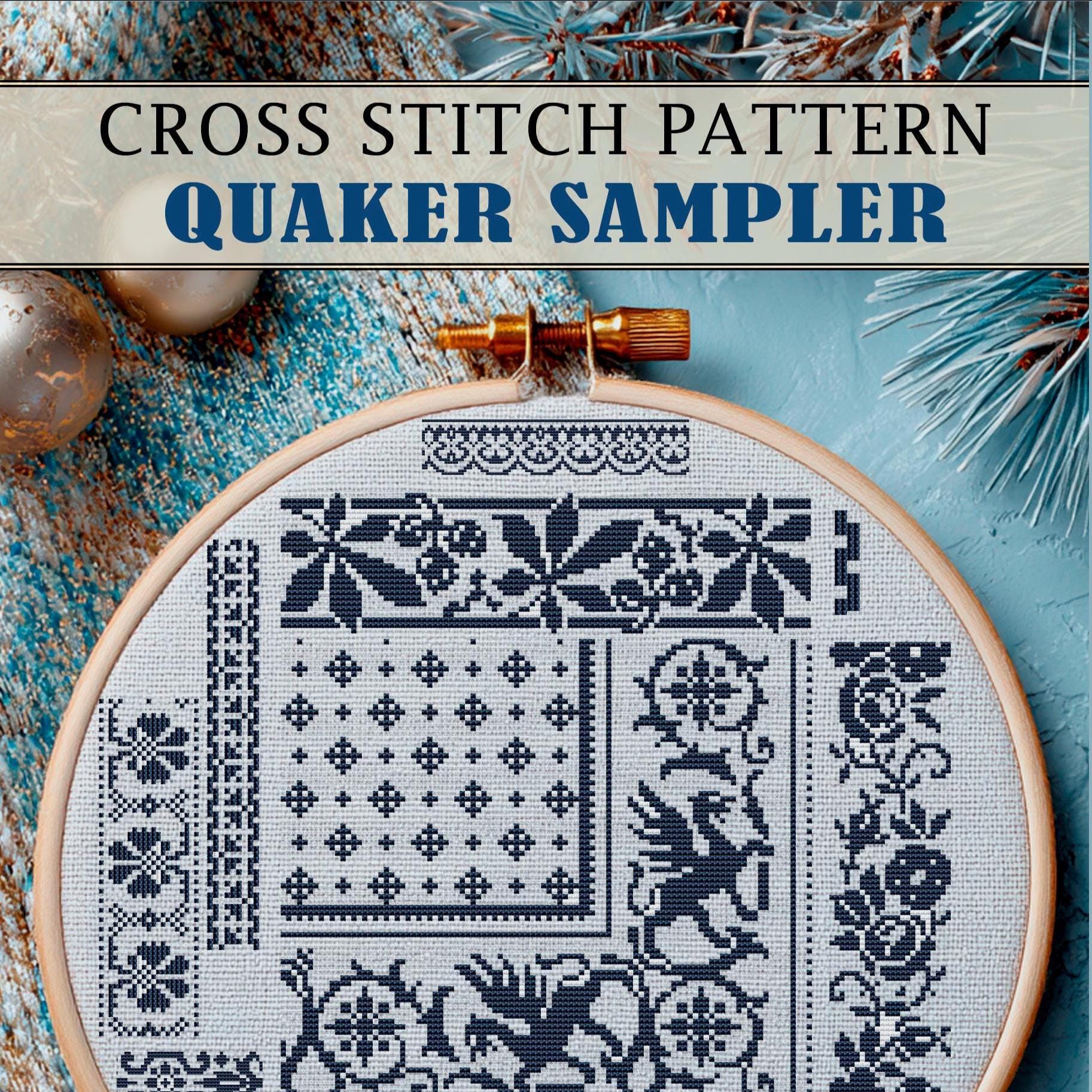 Quaker sampler - Etsy 日本