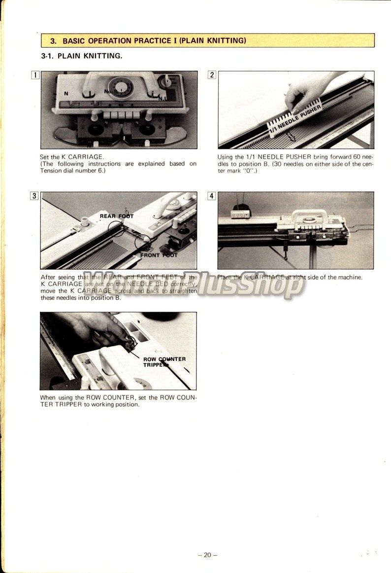 Brother Knitting Machines Instruction Manual KH860, Pattern Ebook Pdf Etsy