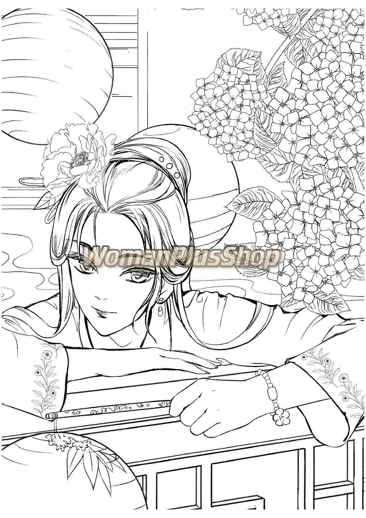 Chinese portrait coloring coloring pattern pdf coloring book | Etsy