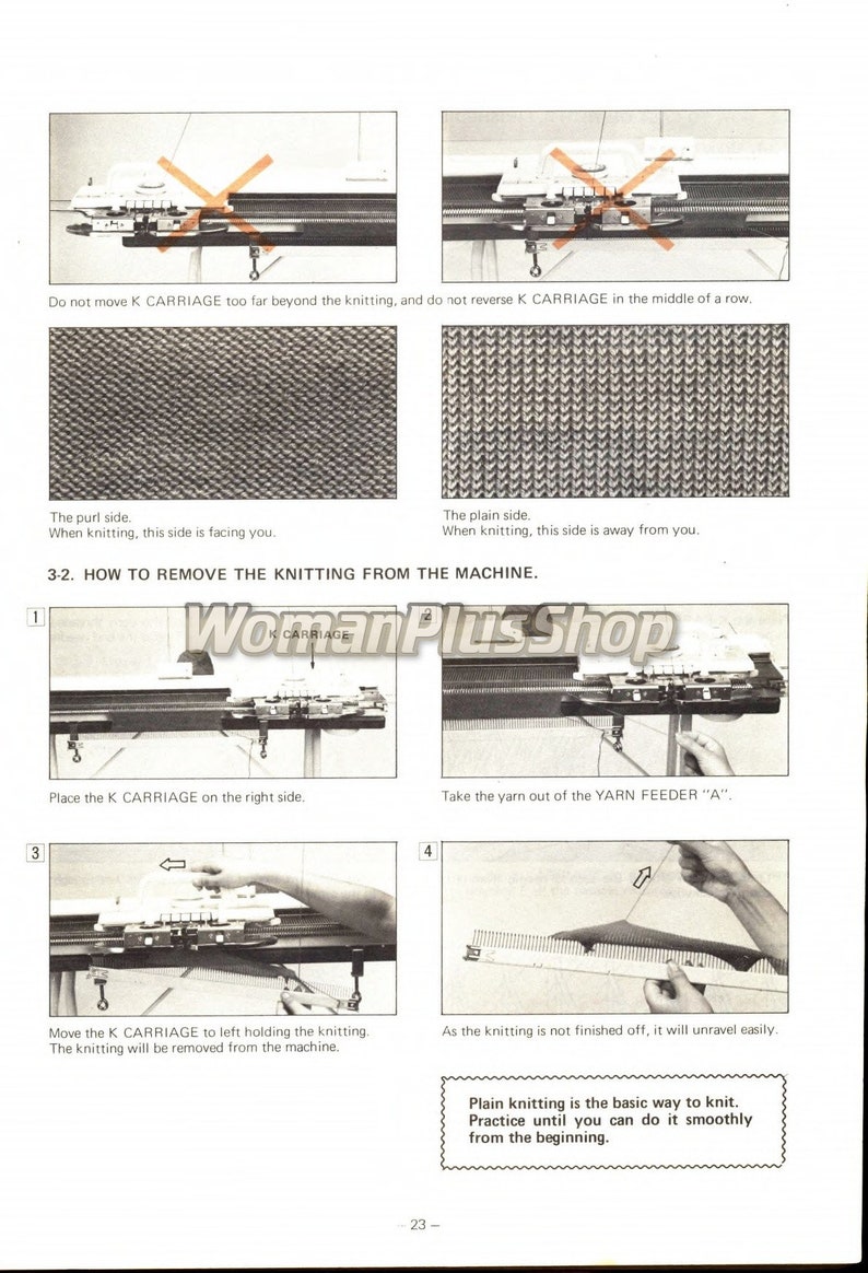 Brother Knitting Machines Instruction Manual KH860, Pattern Ebook Pdf Etsy