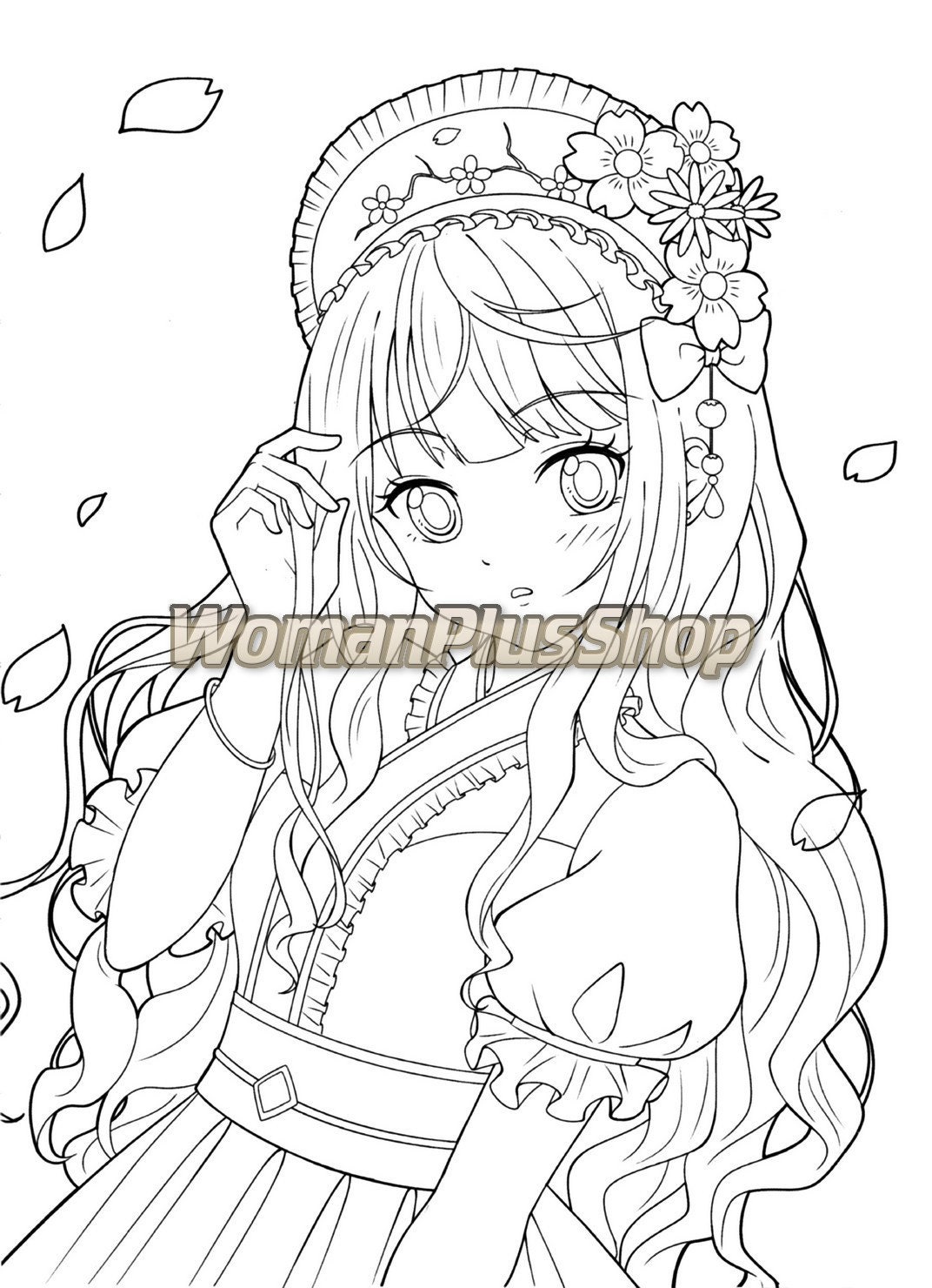 Women coloring book pdf coloring pages girl coloring page | Etsy