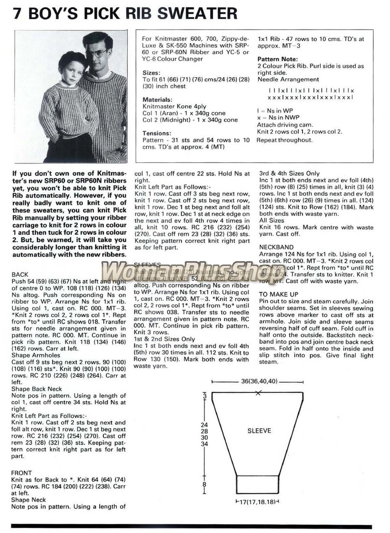 Vintage Knitting Machine Pattern Ebook,knitmaster the Men and Boys - Etsy