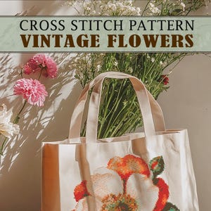 Cross stitch Vintage Flowers patterns (Digital Format - PDF): 42 Easy Designs for Hand Cross Stitch