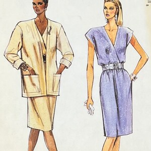 McCall's 3581/Misses' Unlined Jacket and Pullover Mock Wrap Dress Sewing Patten/ Size 6 8 10 12/FACTORY FOLD/UNCUT/1988