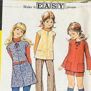 1971 McCall&#39;s 3065 Child&#39;s & Girl&#39;s Coordinated Separates-Jumper Dress/Top/Pants/Shorts - An Easy Step-by-Step Sewing Pattern/Size 8 P. Cut