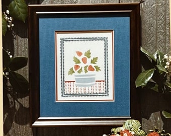 NEW Tristan Brooks LS6 Little Secrets Cross Stitch Kit Pre-Stenciled Strawberries/Complete Instructions & Materials Included/Copyright 1983