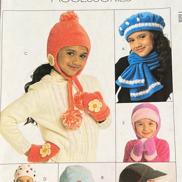 McCall's M5253/McCall's Fashion Accessories/ Childrens/Boys & Girls Hats/Scarves and Mittens/All Sizes/P. Cut Large)/2008