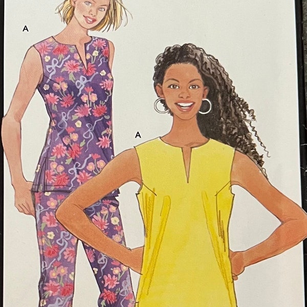 Simplicity 5996 - Misses' Sleeveless Top and Pants - An "It's So Easy" Sewing Pattern/Size A 10-20/PARTIALLY CUT to 18/Vintage 2002