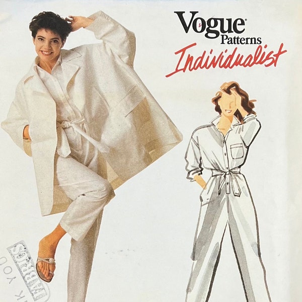 Vogue Individualist 2279 Isaac Mizrahi - Misses' Coat, Jumpsuit & Sash/Vogue Advanced Couture Sewing Pattern/Size 6-8-10/UNCUT VINTAGE1989