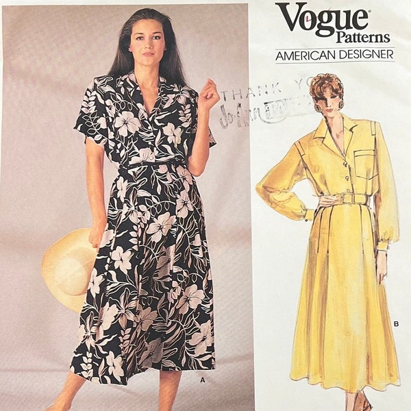 Vogue 1722 American Designer Ralph Lauren 1980's Misses' Dress Sewing Pattern/Misses Shirtdress/Vogue Designer Fashion/UNCUT SIZE 10/FF 1989