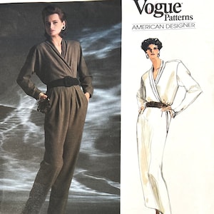 Vogue 1916 American Designer Anne Klein - Misses&#39; Blouse, Skirt & Pants/Wrap Blouse/Straight Skirt and Tapered Pants/Size 8-10-12/UNCUT/1987