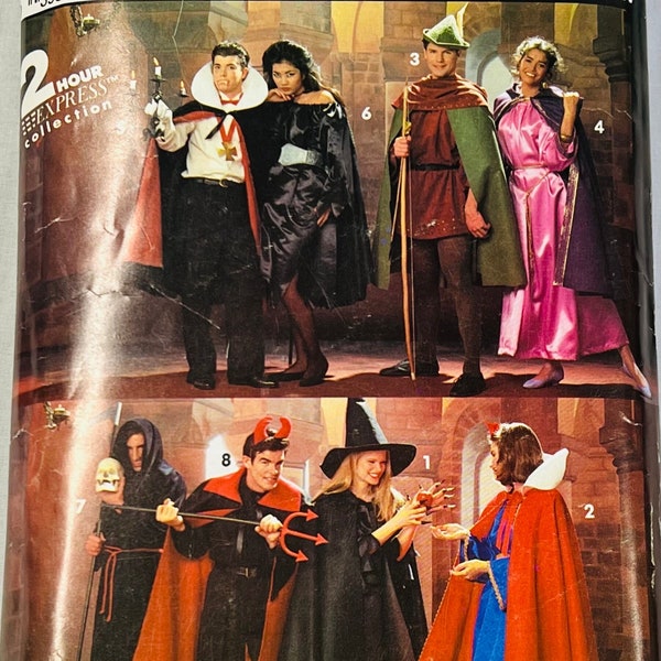 Simplicity Costumes 0366 Vampiress/Robin Hood/Princess/Maid Marion & Dracula - Costumes for Misses, Men and Teen Boy's Small-Lg/1996/P.CUT