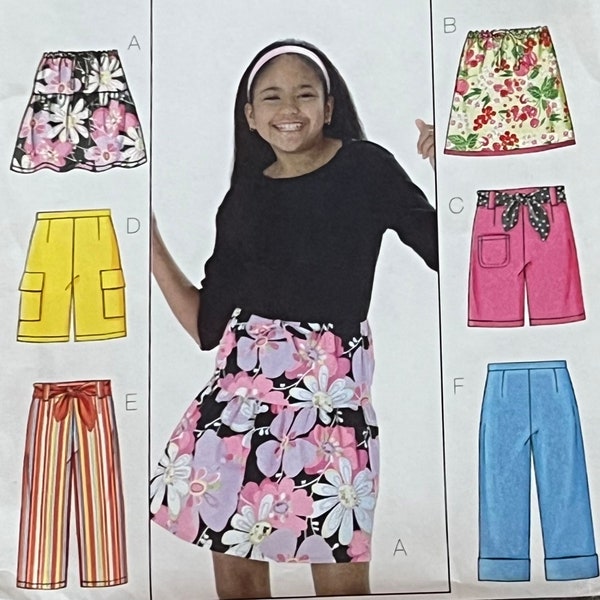 Butterick 3146 Six Sew Fast & Easy/Girls Skirt/Shorts/Capri Pants and Sash Sewing Pattern/Size12-14-16/Discontinued Pattern 2005/FF/UNCUT