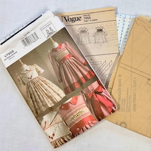 Vogue 7958 Child's Dress Pattern: Smocking, Embroidery Transfer, Teresa Layman Designs Size 5-6-6X (2004)