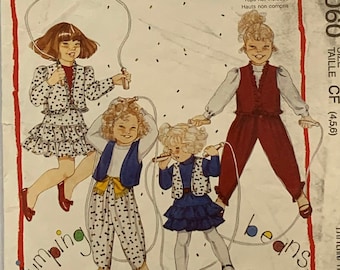 Vintage Easy McCall's 5060 Children's Jacket, Vest, and Pants Sewing Pattern (Size CF 4-6) Cut to SIZE 6 VINTAGE 1990