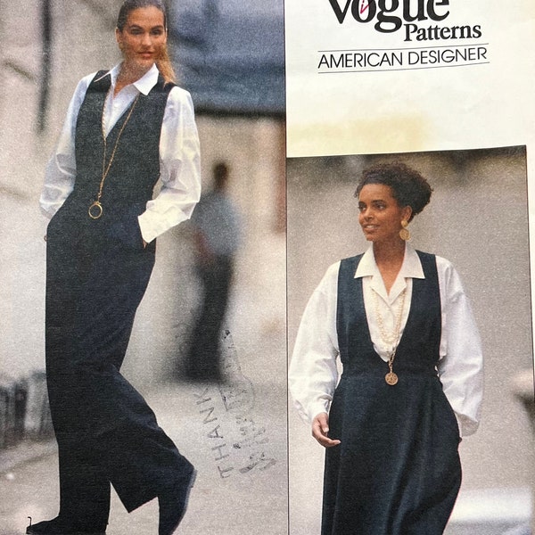 Vogue 2375 American Designer DKNY Donna Karan NY - Misses' Jumper and Jumpsuit/6-8-10 P. Cut to Size 10/Copyright 1989
