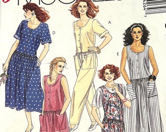 Easy McCall's 5426 Loose-Fitting Jumpsuits, & Dresses - A "Learn to Sew for Fun" Sewing Pattern/Misses' Sizes 14-16-18/UNCUT/OOP/1991