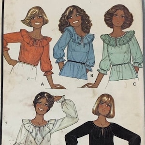Carefree McCall&#39;s 5913 Vintage Sewing Pattern Misses Set of Blouses/Size 8-Bust 31 1/2&quot;/P. Cut/OOP/Copyright 1978