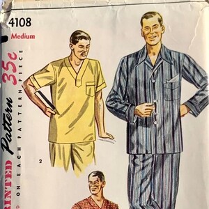 Vintage 1950's Men's Pajamas and Nightshirt Pattern Vintage 1950's Men's Pajamas and Nightshirt Pattern