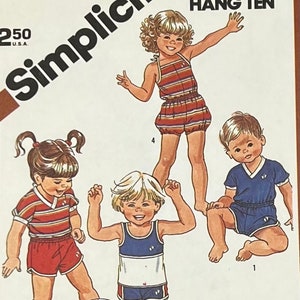Simplicity 5953 Toddler Romper and Top Pattern, Embroidery Transfer (Size 4)