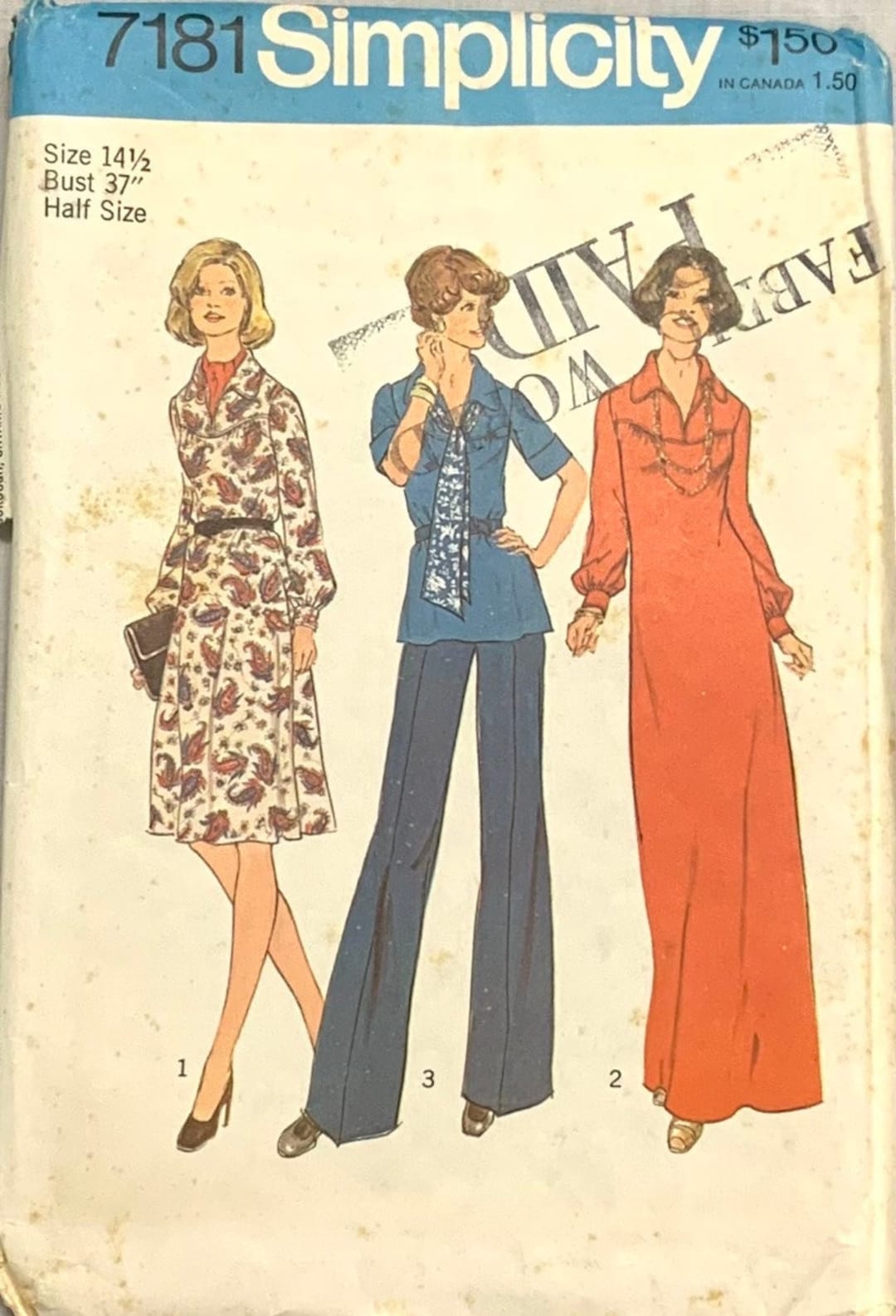 Simplicity 7181 Sewing Pattern/dress in Twolengths or Top and Scarf in