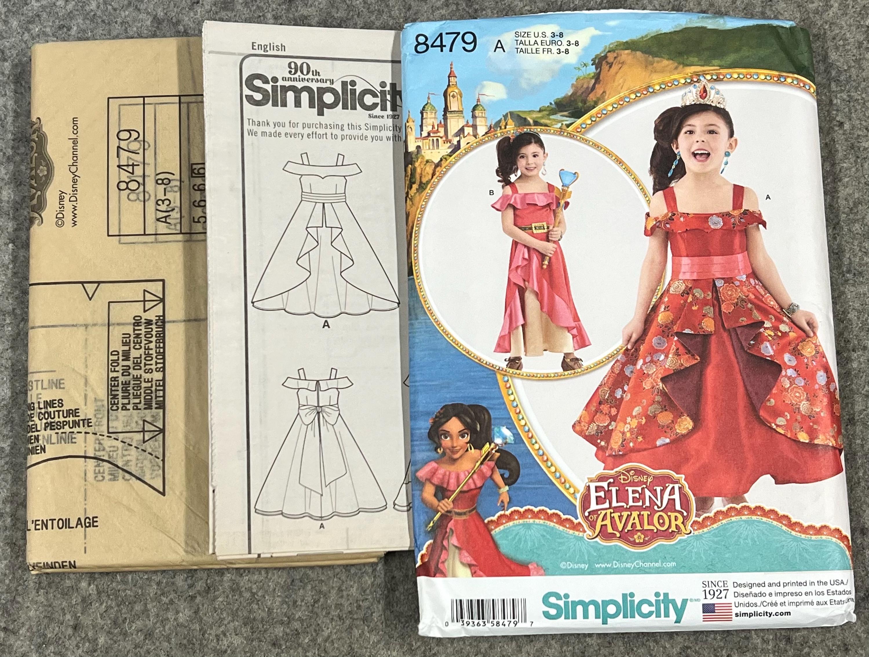 princess elena dress pattern Simplicity Pattern 8479 Child Disney's Elena of Avalor Costume