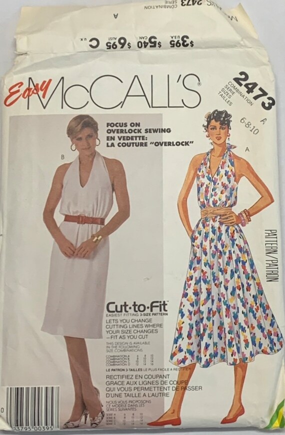 Vintage Halter Dress Sewing Pattern, Mccall's 2473, Size 6-8-10 (UNCUT) -  Etsy
