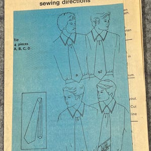 Simplicity 7209 Men's Tie with Transfer for Embroidery One Size Vintage ...