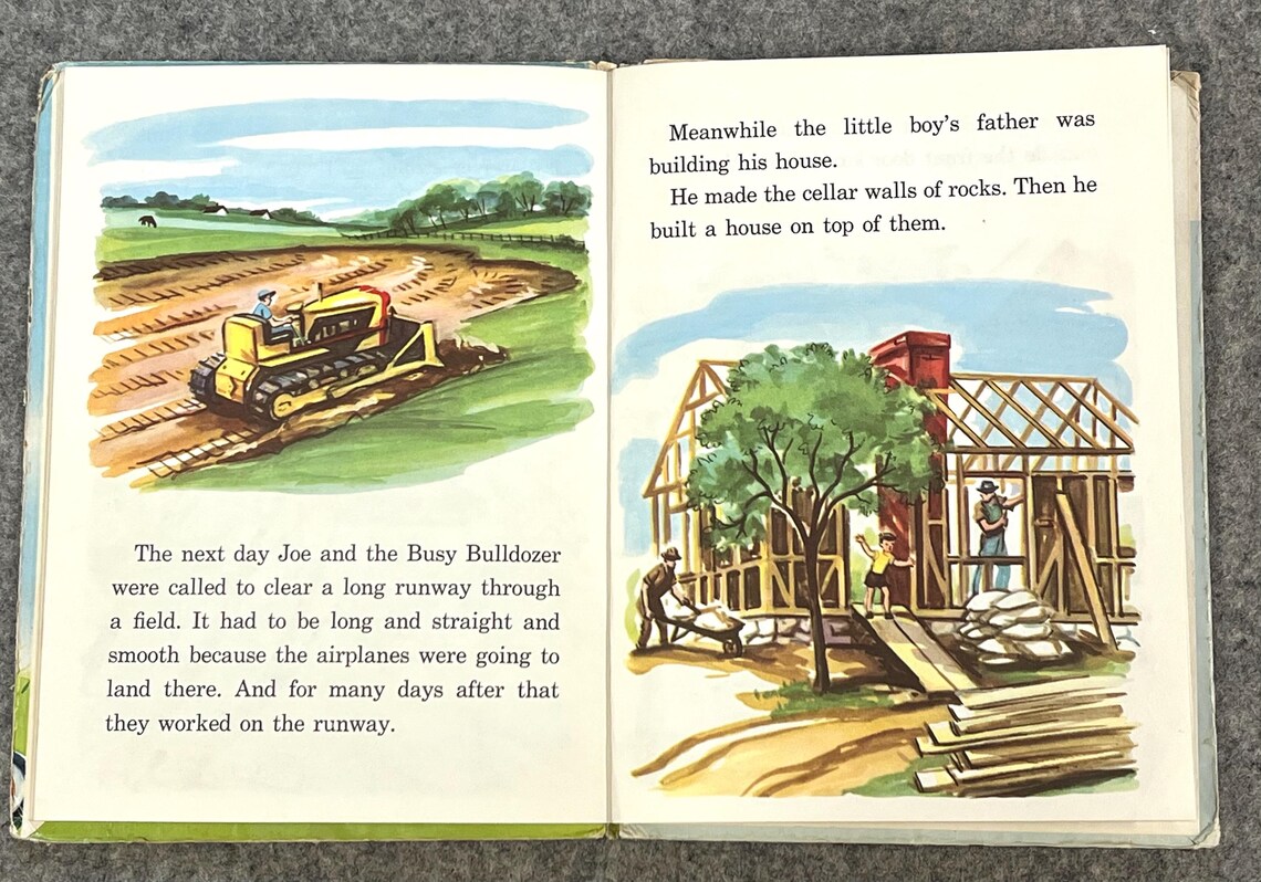 Vintage 'the Busy Bulldozer' Children's Book #567 a 1952 Rand Mcnally ...