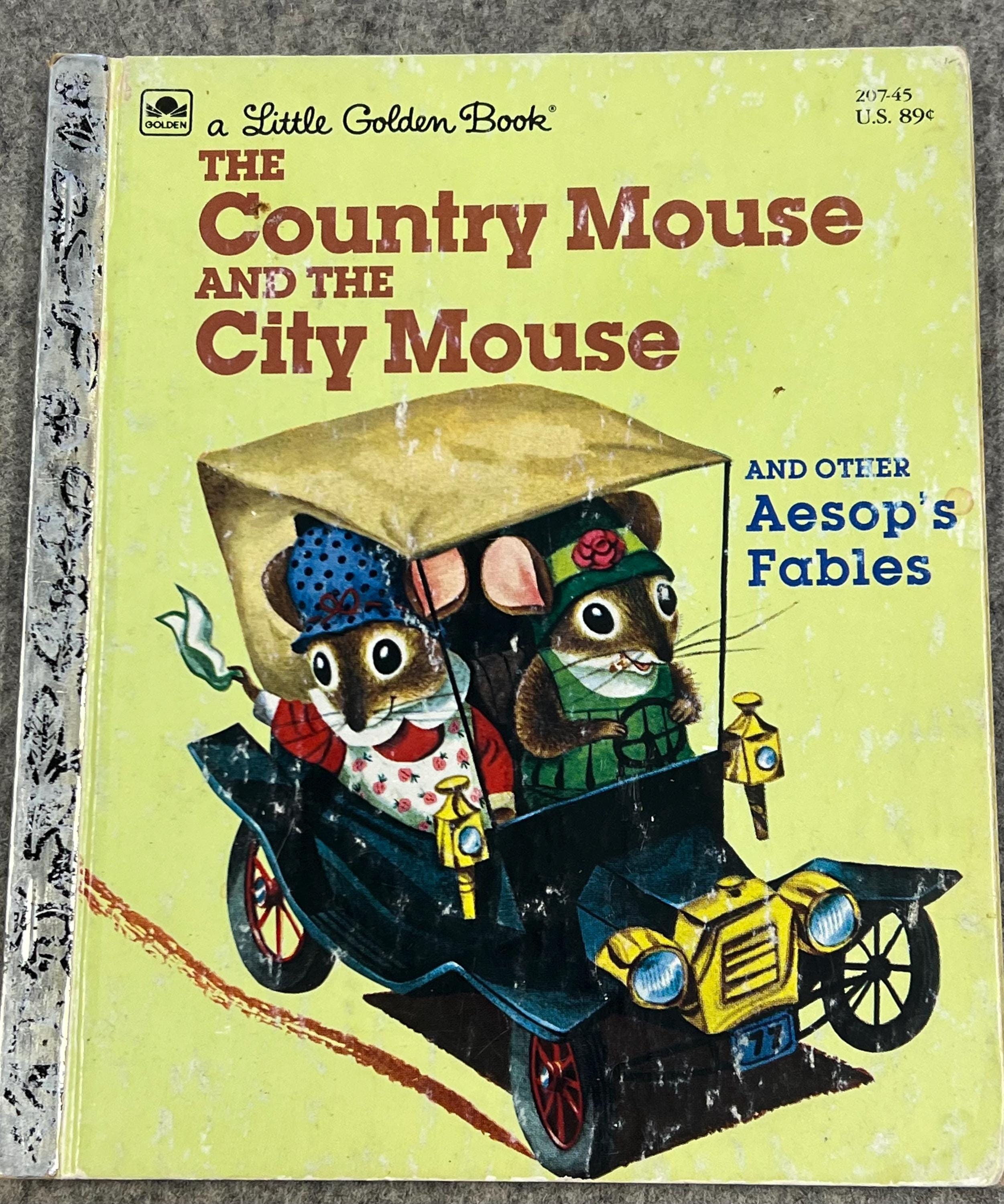 1961 Little Golden Book: Country Mouse City Mouse, Aesop Fables