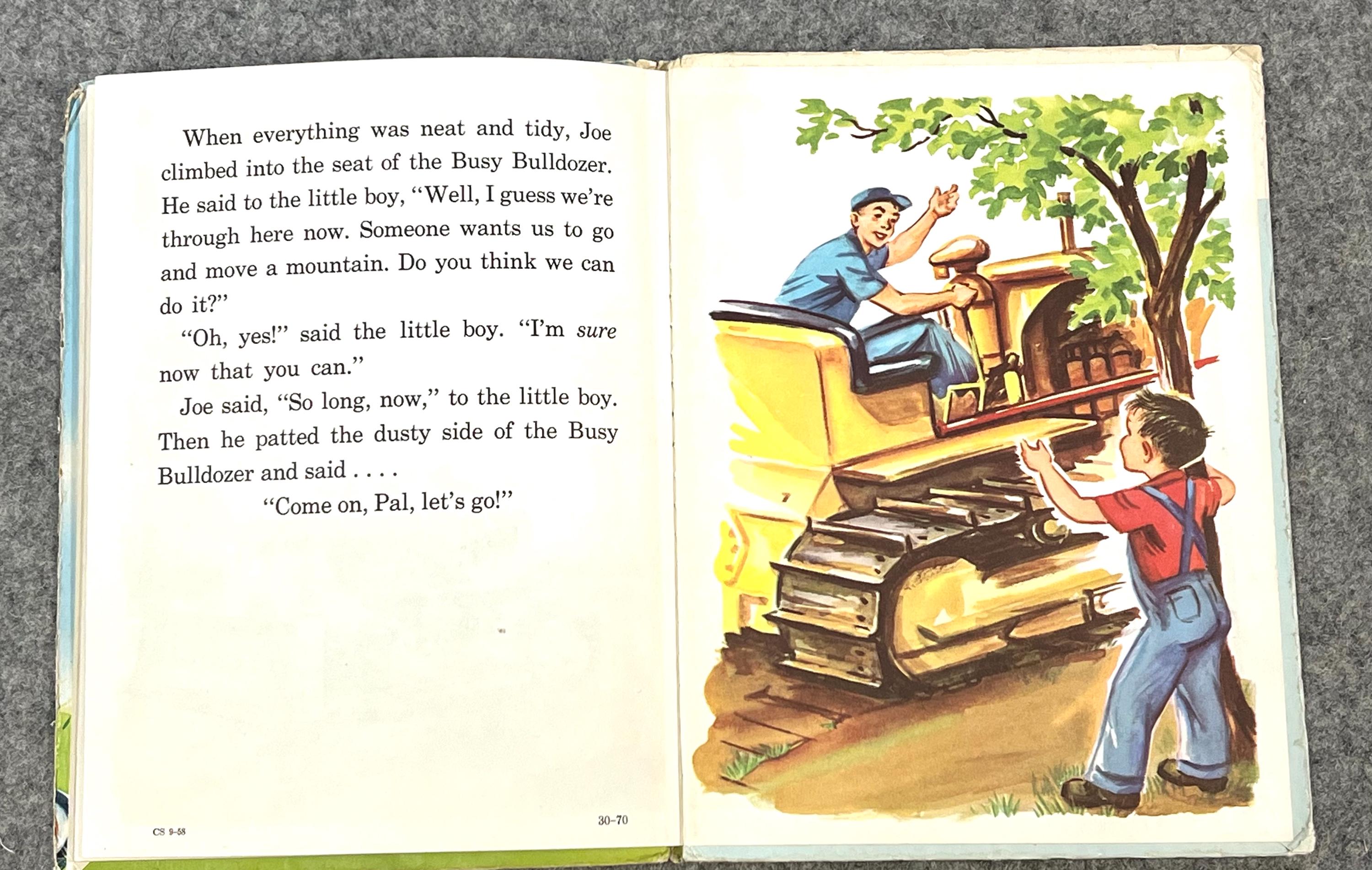 Vintage 'the Busy Bulldozer' Children's Book #567 a 1952 Rand Mcnally ...