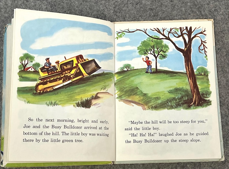 Vintage 'the Busy Bulldozer' Children's Book #567 a 1952 Rand Mcnally ...